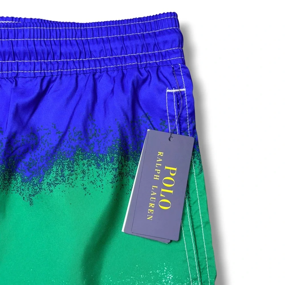 Polo Ralph Lauren Swim Trunks Mens 1XB‎ Blue Colorblock Ombre Board Shorts Pony